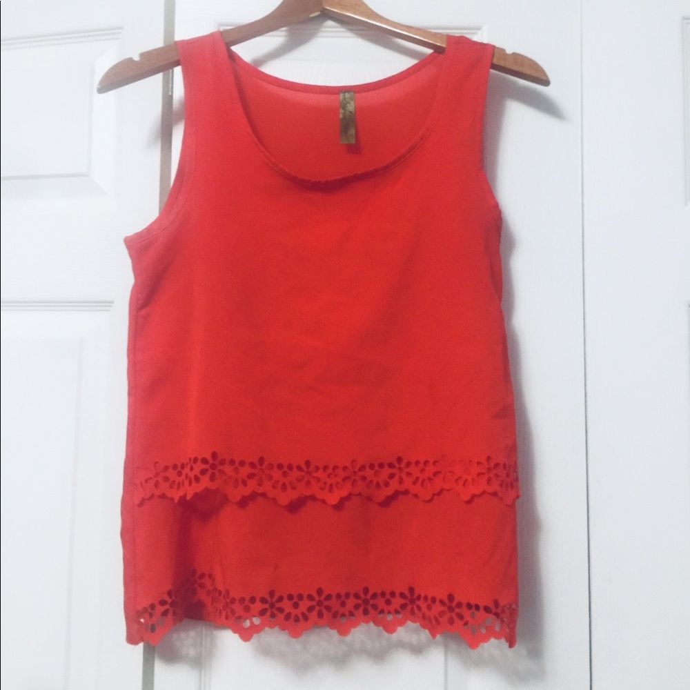 Whisper Sleeveless Red Blouse